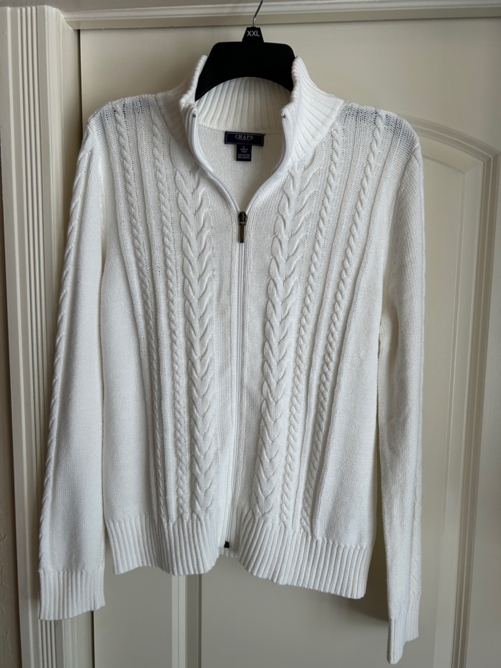White Zip Up Sweater